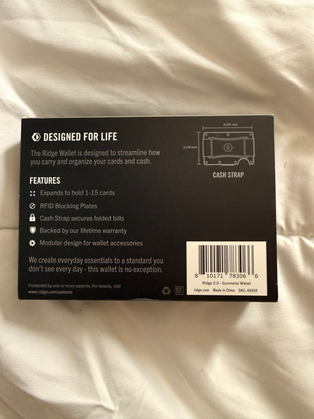 Ridge RFID Blocking Wallet, Gunmetal, NIB, NWT - Picture 6 of 6
